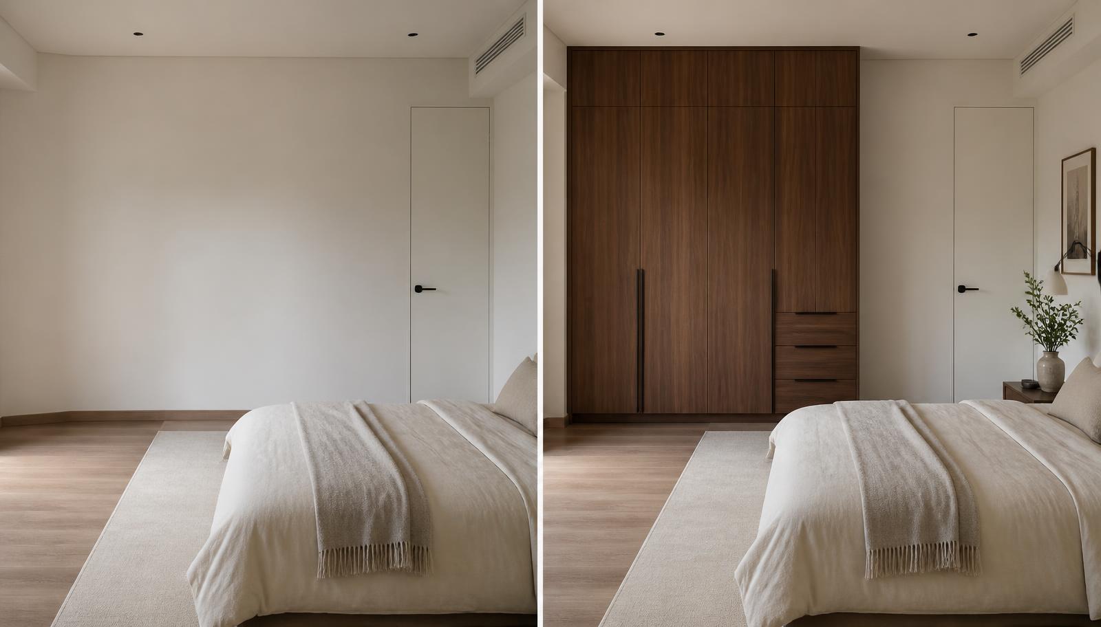 Habitación antes de agregar un clóset